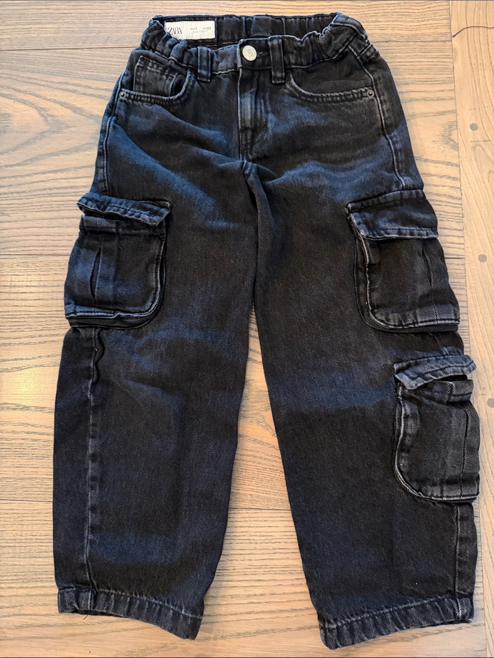 Zara Boys Black Cargo Denim Jeans